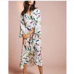 Anthropologie Floreat Bird Wrap Dress
